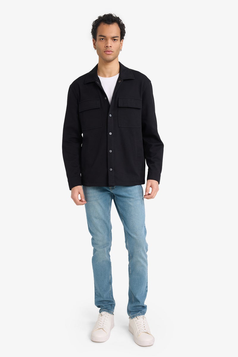 DeFacto Black Man Regular Fit Long Sleeve Overshirt Casual - Image 2